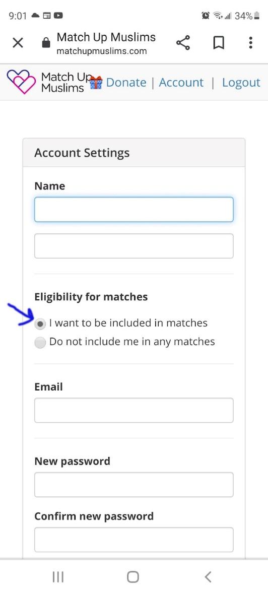 Option to make oneself eligible for matching